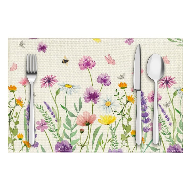 Layoris Tischset „Wildblumen und Bienen“