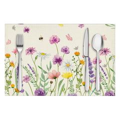 Layoris Tischset „Wildblumen und Bienen“