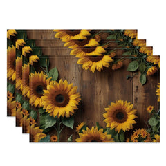 Layoris Vertical Wood Grain Sunflower Placemat Set