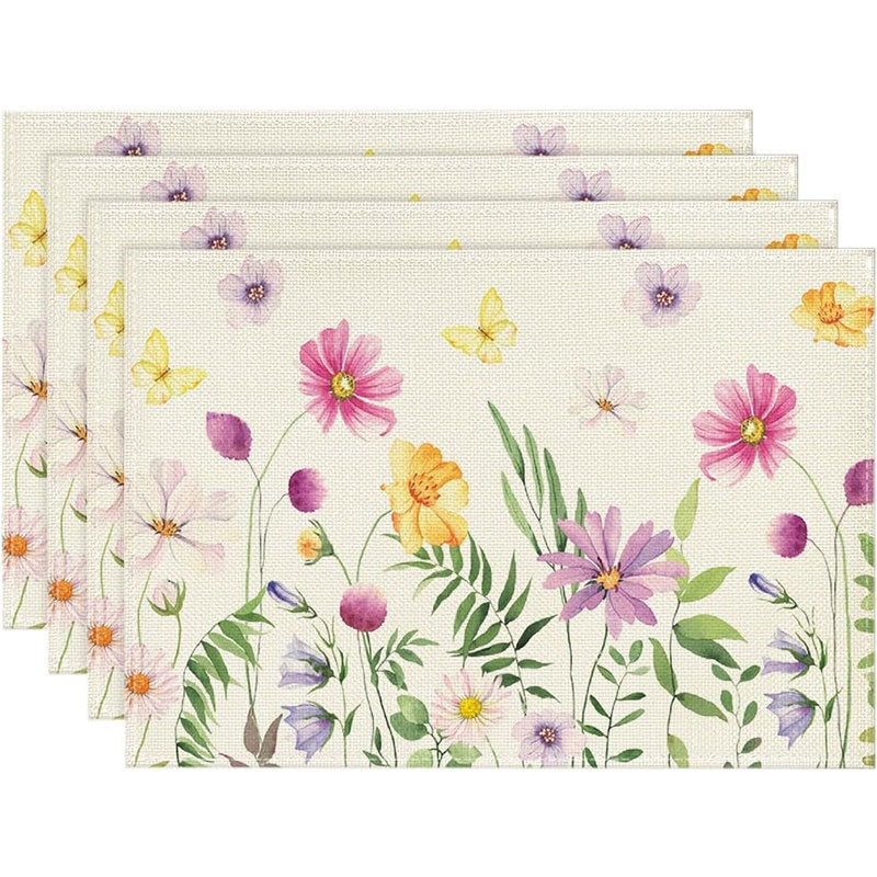 Layoris Spring Wildflower Garden Placemat Set