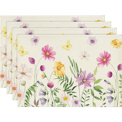 Layoris Spring Wildflower Garden Placemat Set