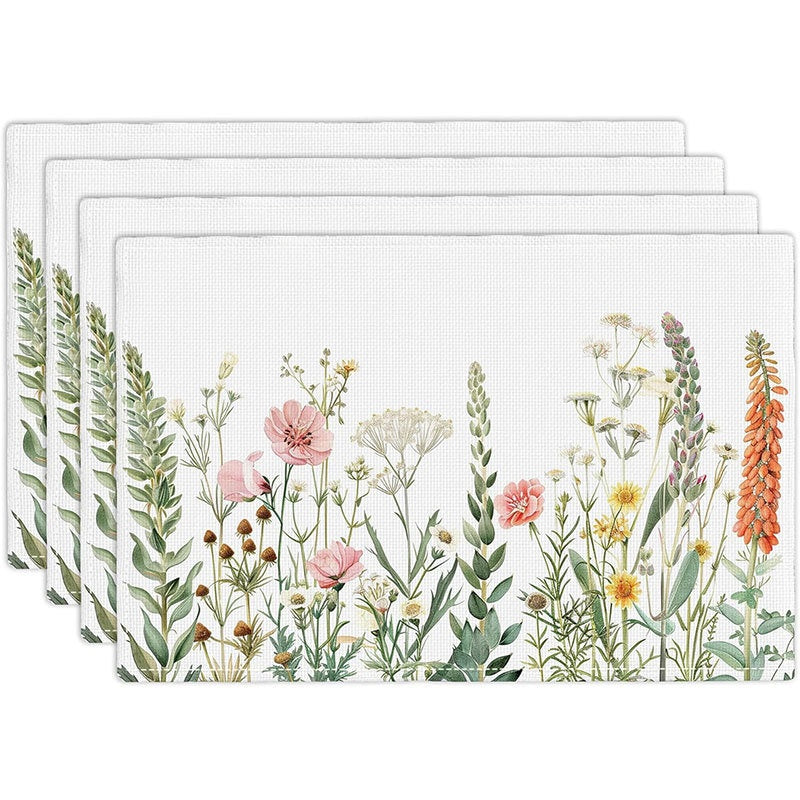 Layoris Elegant Wildflower Garden Placemat Set
