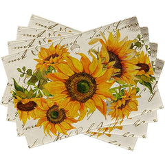 Layoris Tischset-Set im Retro-Stil mit Sonnenblumen