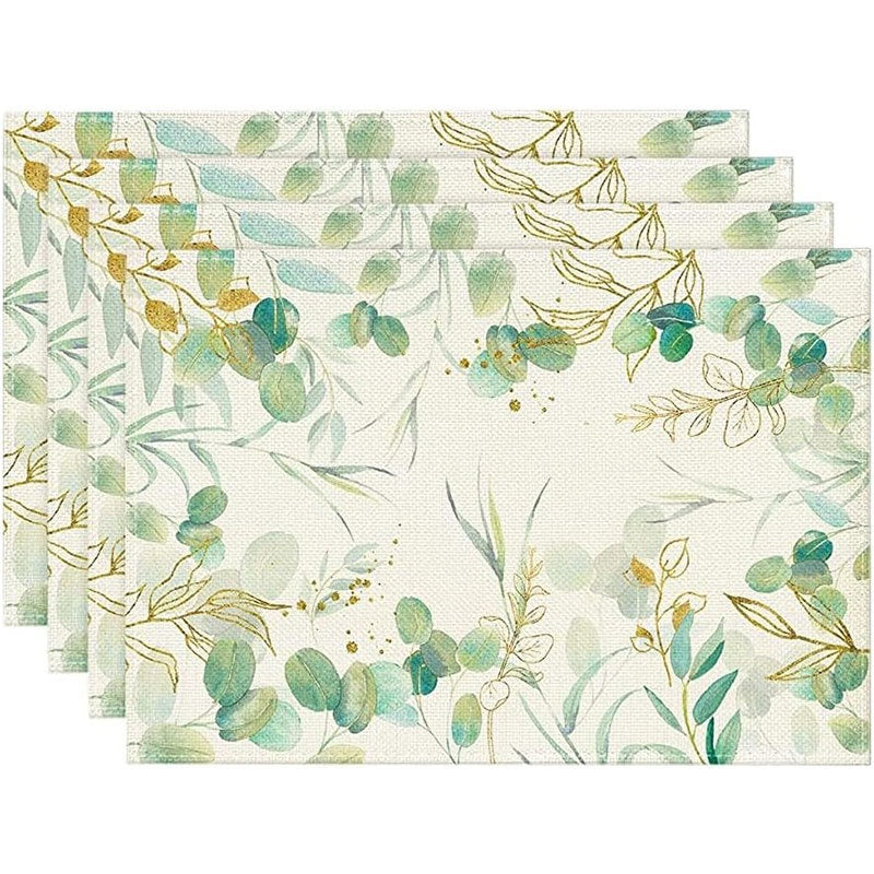 Layoris Golden And Green Leaves Placemat Set