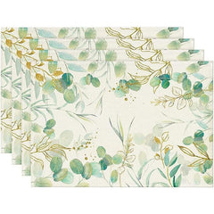 Layoris Golden And Green Leaves Placemat Set