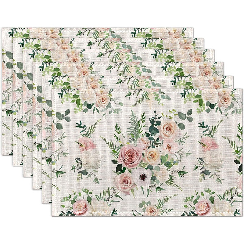 Layoris Romantic Pink Roses Placemat Set