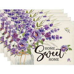 Layoris Sweet Home Purple Floral Placemat Set