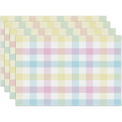 Layoris Square Color Plaid Placemat Set