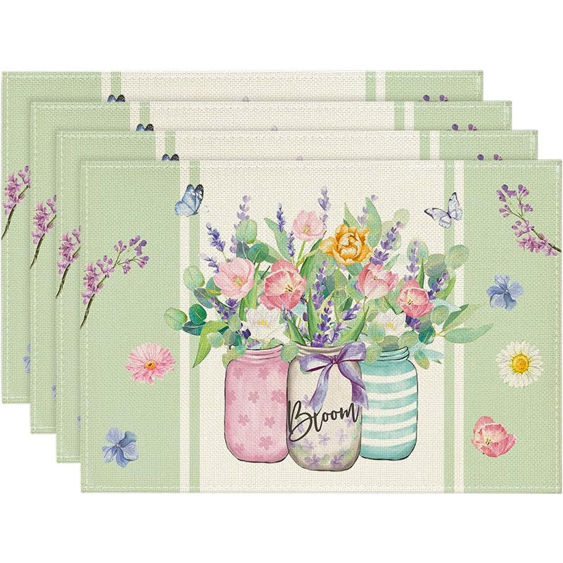 Layoris Sage Blooming Flowers Placemat Set
