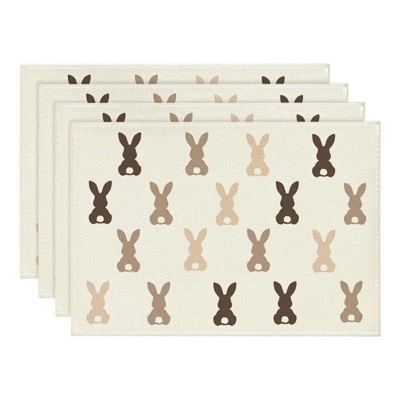 Layoris Cute Bunny Pattern Beige Placemat Set
