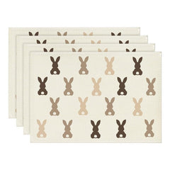Layoris Cute Bunny Pattern Beige Placemat Set