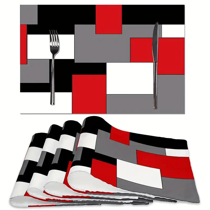 Layoris Tischset mit geometrischen Farbblöcken