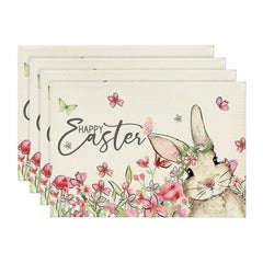 Layoris Happy Easter Wreath Bunny Placemat Set