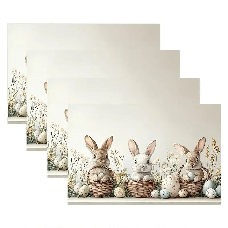 Layoris Cute Easter Bunny Placemat Set