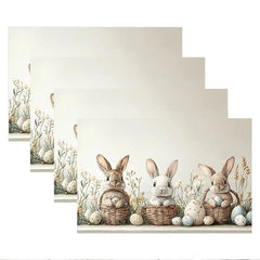 Layoris Cute Easter Bunny Placemat Set