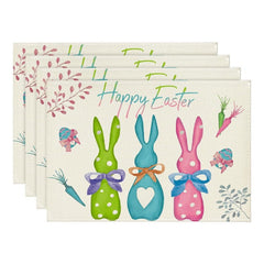Layoris Green Pink Blue Rabbit Placemat Set