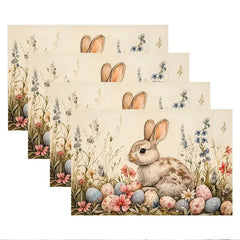 Layoris Tischset mit Hasen-Ostereier-Garten