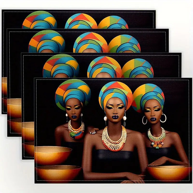 Layoris Black History Month Tribal Style Placemat Set