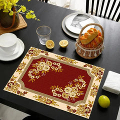 Layoris Red Floral Festive Ceremony Placemat Set