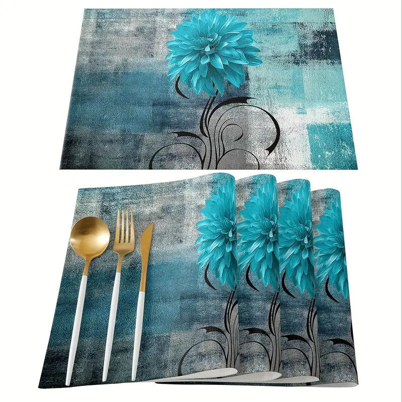 Layoris Vintage Blue And White Mixed Placemat Set