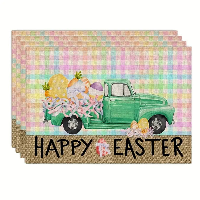 Layoris Happy Easter Green Pickup Rainbow Placemat Set