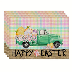 Layoris Happy Easter Green Pickup Rainbow Placemat Set