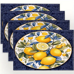 Layoris Lemon Plate Dark Blue Party Placemat Set