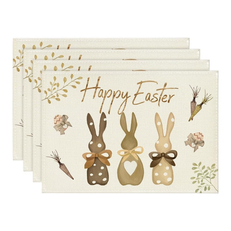 Layoris Farmhouse Bunny Decor Easter Placemat Set