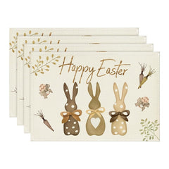 Layoris Farmhouse Bunny Decor Easter Placemat Set