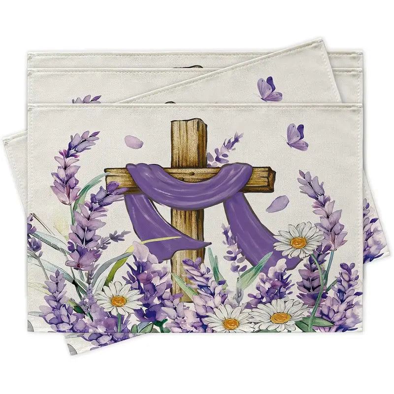 Layoris He Is Risen Religious Cross Placemat Set