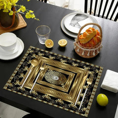 Layoris Greek Gold Geometric Key Placemat Set