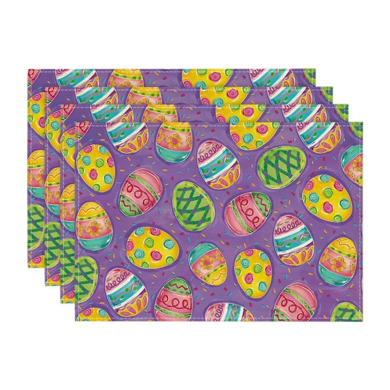 Layoris Candy Egg Purple Easter Placemat Set