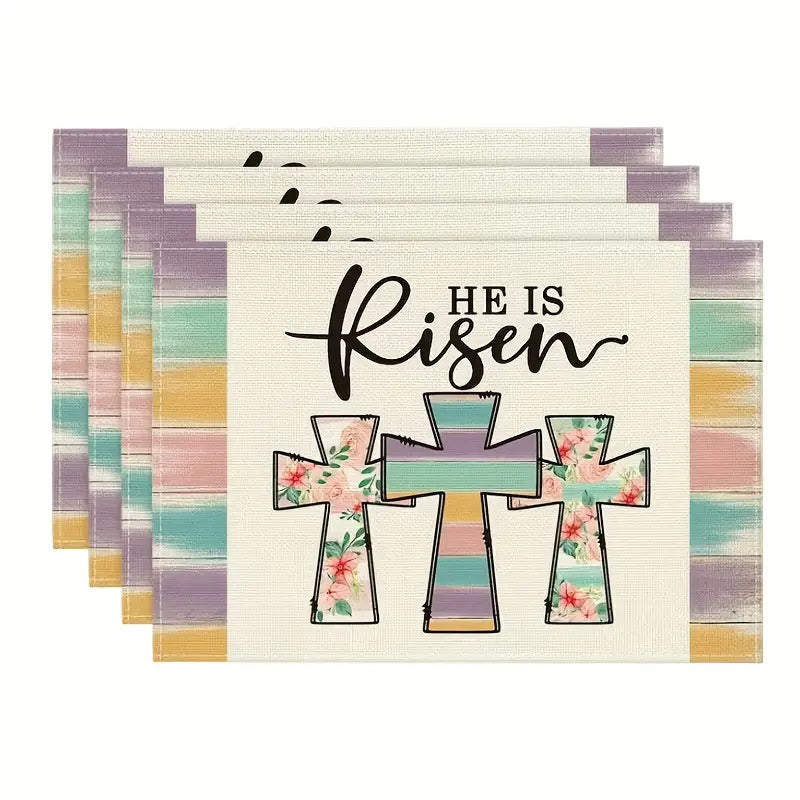 Layoris He Is Risen Rainbow Cross Placemat Set