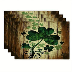 Layoris Clover Old Wood Grain Brown Placemat Set
