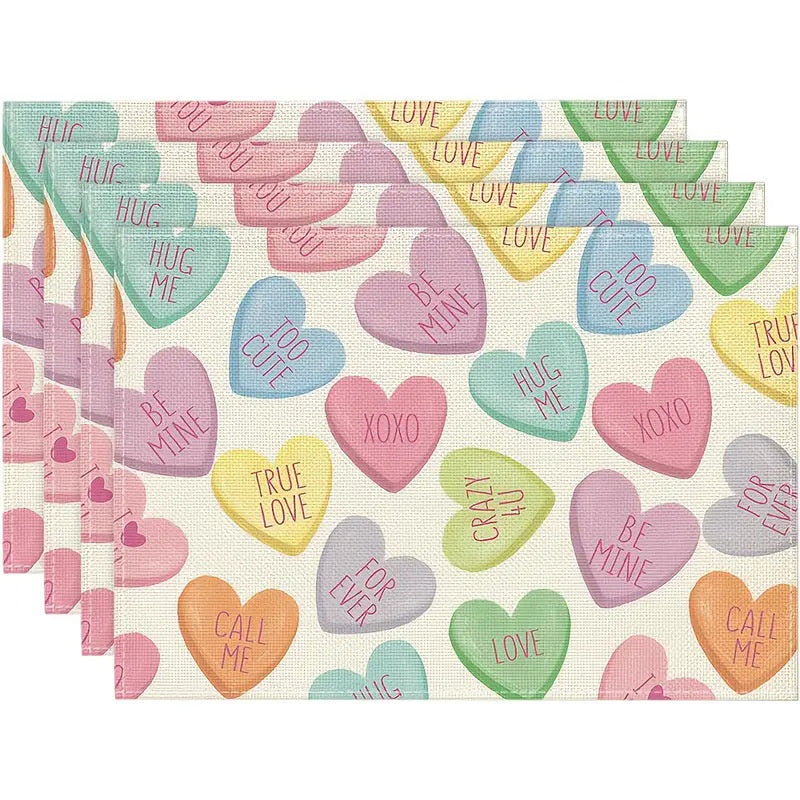 Layoris Colorful Heart Valentine'S Day Placemat Set