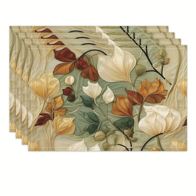 Layoris Luxe Embroidered Art Print Placemat Set