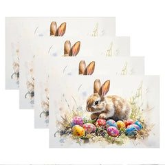 Layoris Bunny Easter Egg Watercolor Placemat Set