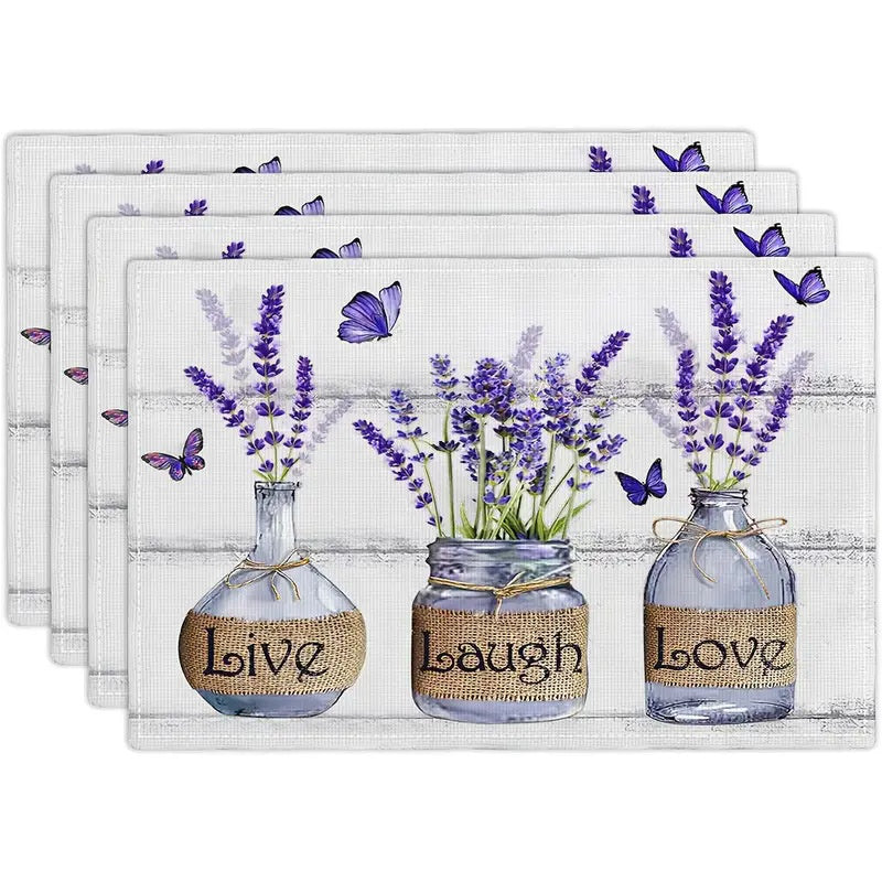 Layoris Three Vases Of Purple Lavender Placemat Set