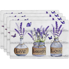 Layoris Three Vases Of Purple Lavender Placemat Set