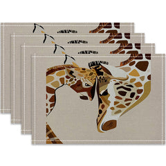 Layoris Giraffe Illustration Mother'S Day Placemat Set