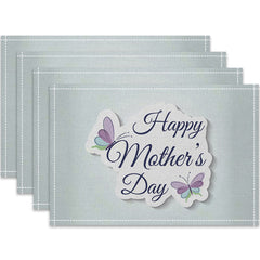 Layoris Butterfly Happy Mother'S Day Grey Placemat Set