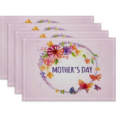 Layoris Wreath Happy Mother'S Day Pink Placemat Set