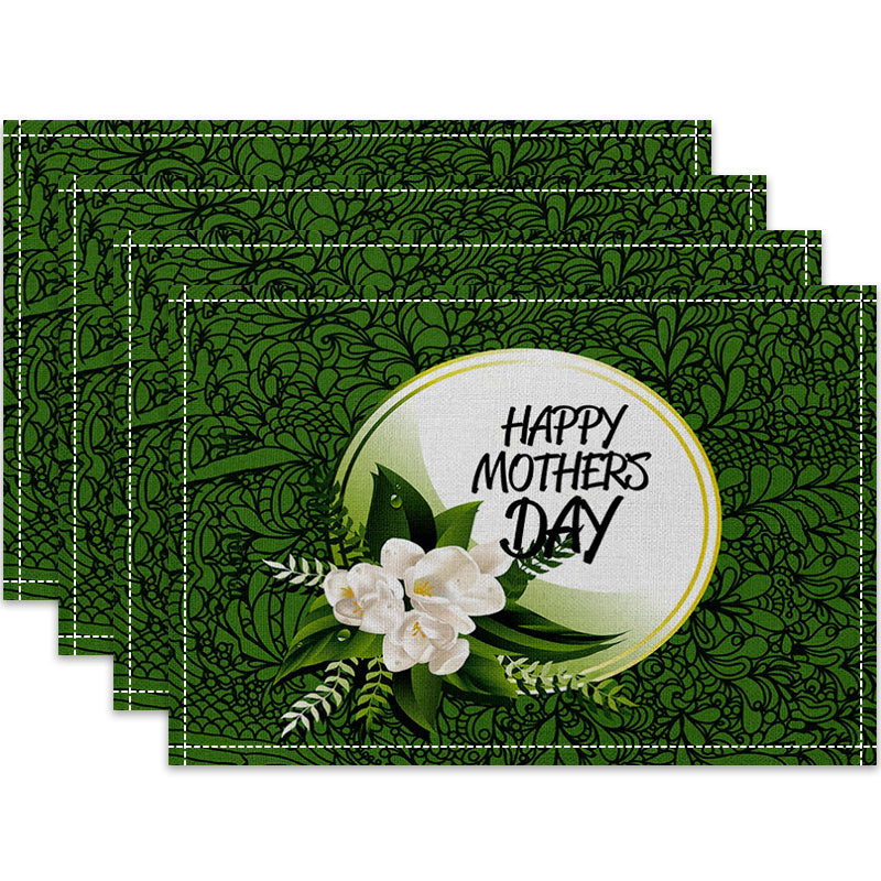 Layoris Happy Mother'S Day Floral Green Placemat Set