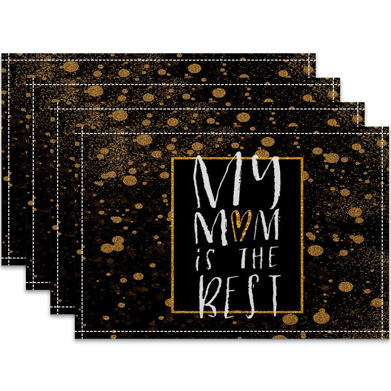 Layoris My Mom Is The Best Black Gold Placemat Set