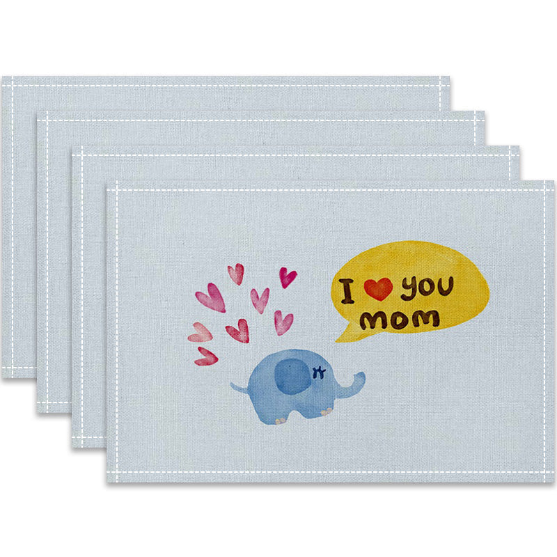 Layoris I Love You Mommy Elephant Placemat Set