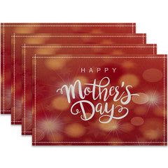 Layoris Bokeh Happy Mother'S Day Red Placemat Set