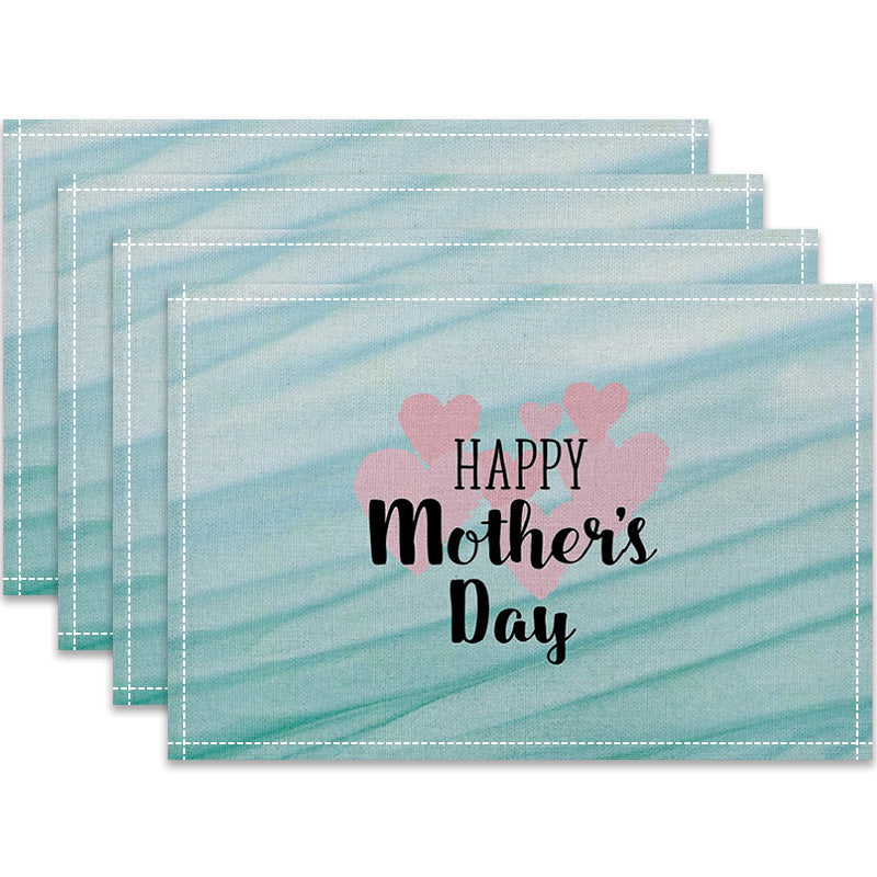 Layoris Heart Happy Mother'S Day Mint Green Placemat Set
