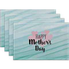 Layoris Heart Happy Mother'S Day Mint Green Placemat Set