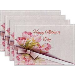 Layoris Floral Happy Mother'S Day Dust Pink Placemat Set