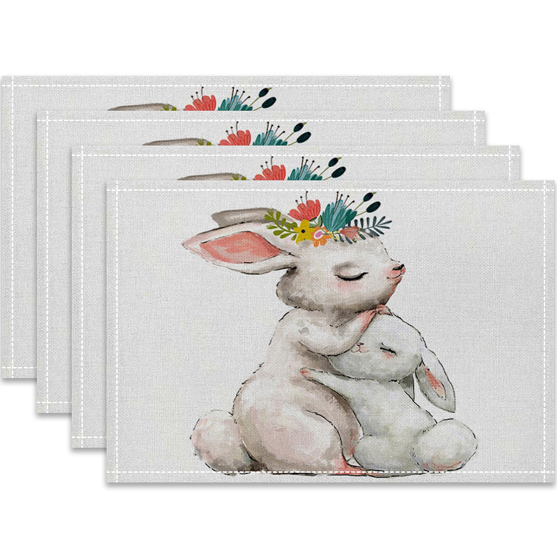 Layoris Bunny Happy Mother'S Day White Placemat Set